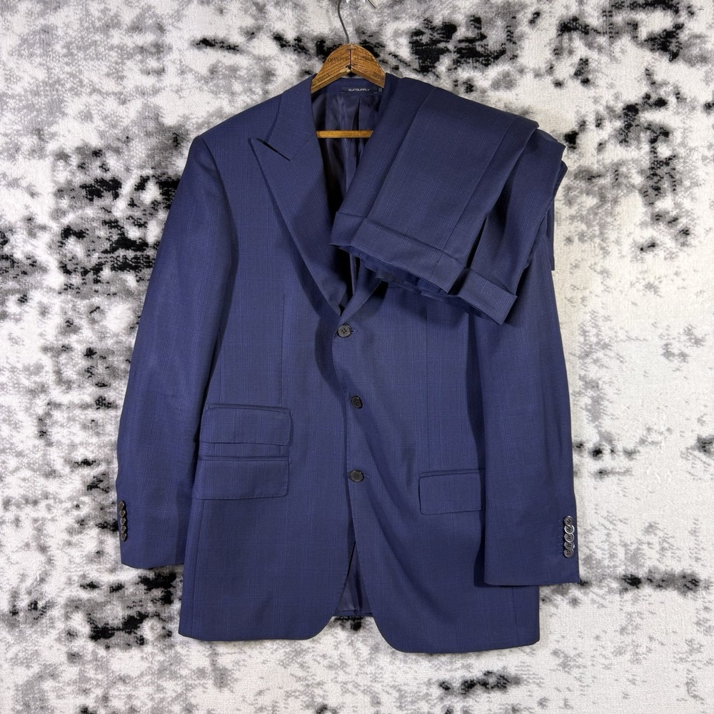 Suitsupply Washington Mens Suit US 44R EU 54 Zignone Wool Two Button Slim Fit